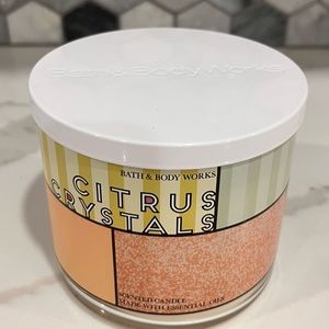 🔥RARE Bath & Body Works Citrus Crystals 3 Wick Candle